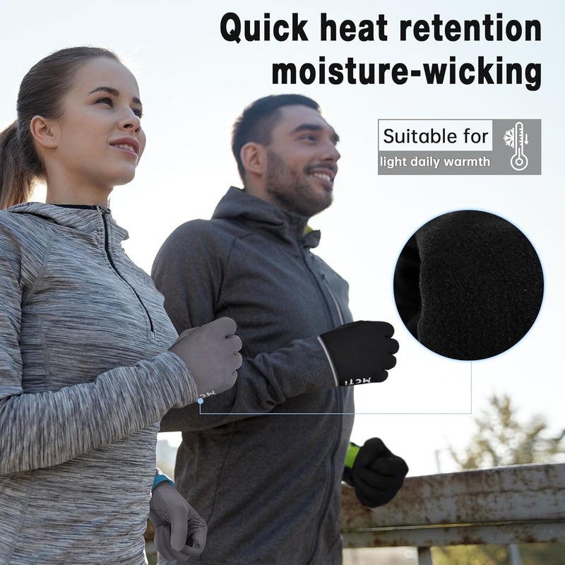 MCTi Lightweight Gloves Liners for Men Women, Touch Screen Gloves with Conductive Microfiber, Palm Silicone, for Running Driving Hiking - Image 5